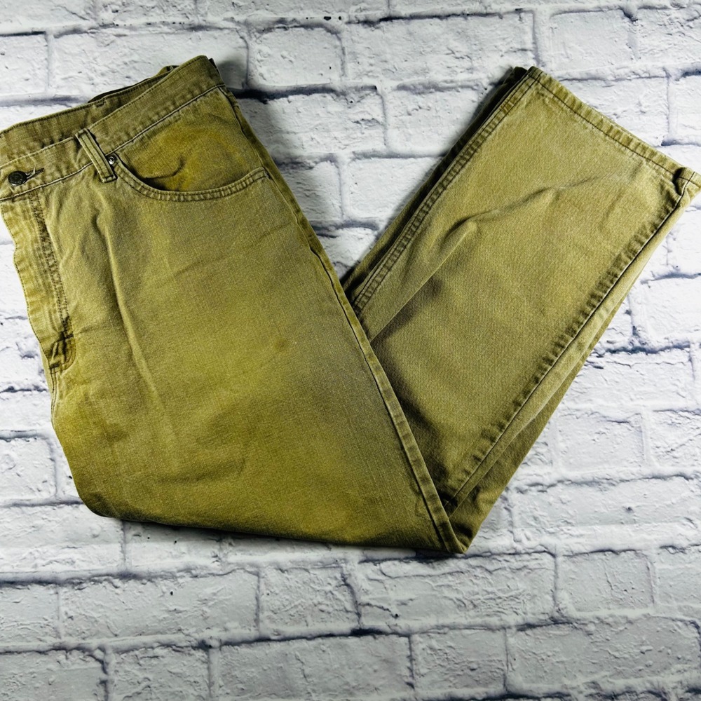 Wrangler Mens Relaxed Fit Jeans Tan 38x30 Casual Workwear Office Pants Western